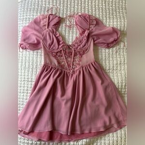 For Love And Lemons Pink Mini Dress